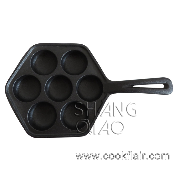Hexagon Cast Iron Pancake Balls Skillet