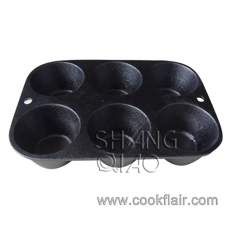 Cast Iron Muffin Mould with 6 Holes